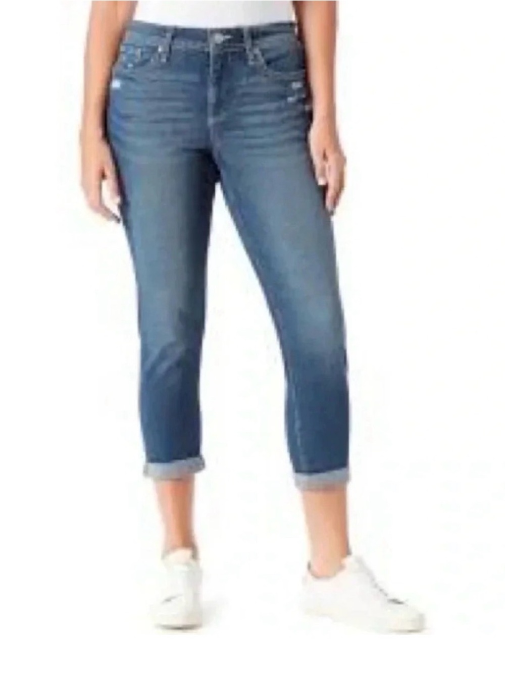 Vintage America Weekend Crop Straight-Leg Denim Blue Jeans Medium Wash Women’s 8